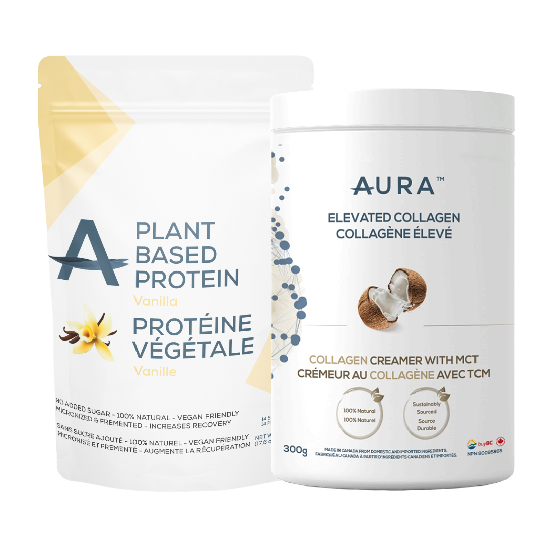 Wellness Boost Duo Bundle - Get Vanilla Plant Based Protein Powder 500g + Elevated Collagen Creamer 300g